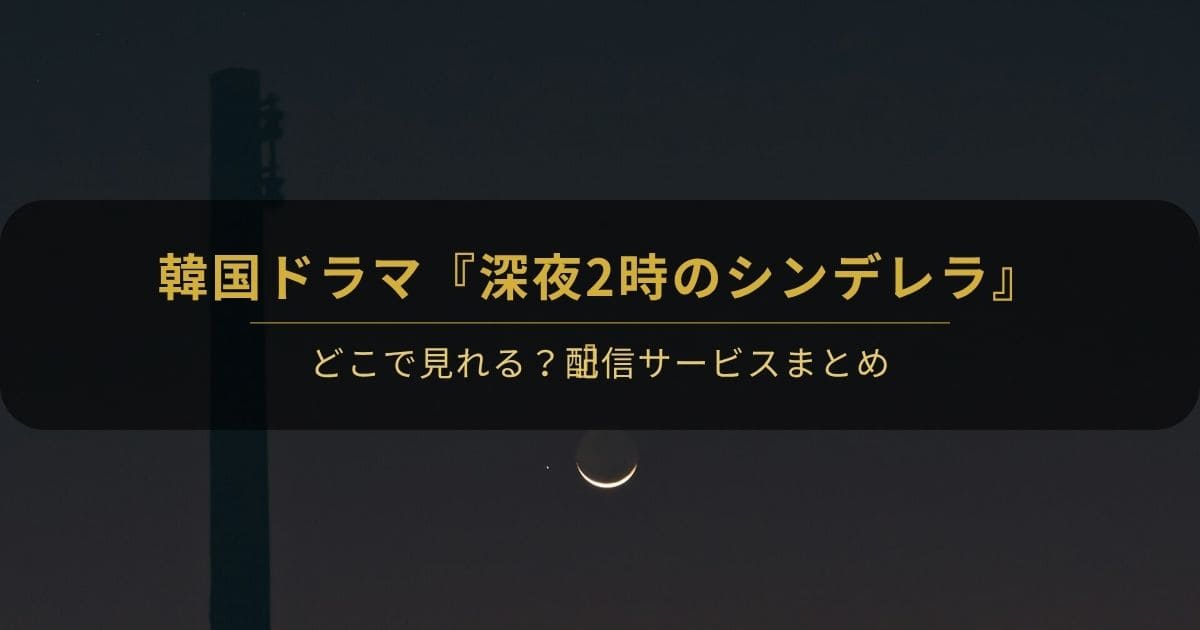 韓国ドラマ『深夜2時のシンデレラ』はどこで見れる？配信先比較と視聴ガイド